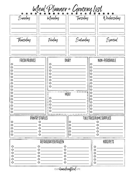 Free Printable Meal Planning | Francesco Printable