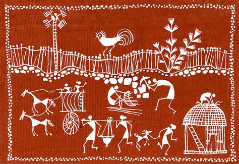 Warli Art Village Scene