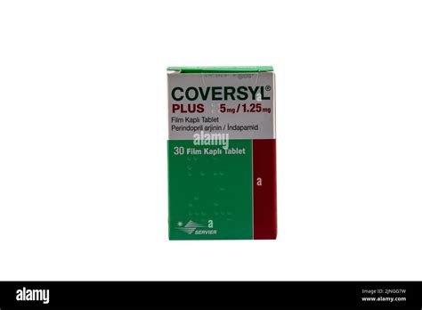 Turkey,Istanbul - August 15 2022: A box of Coversyl 5mg, using for reducing blood pressure ...