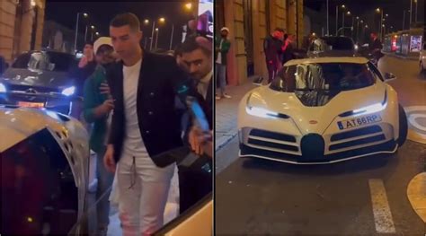 Watch: Cristiano Ronaldo leaves Madrid restaurant in limited edition Bugatti Centodieci ...