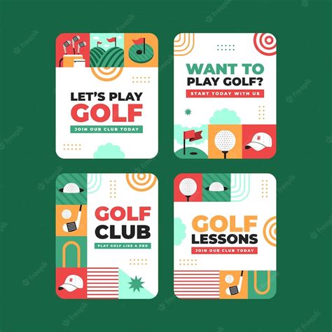 Free Vector | Flat design golf club labels template