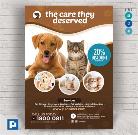 Pet Care Center Flyer - PSDPixel