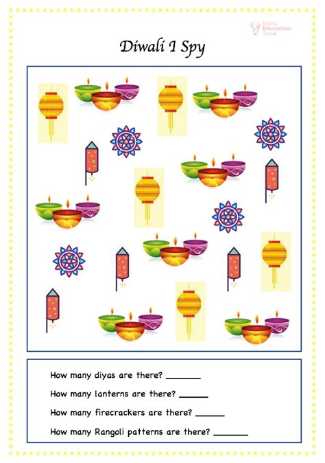 Diwali I Spy Worksheet - Early Education Zone