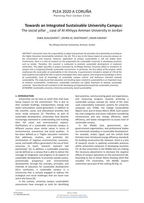 (PDF) Towards an Integrated Sustainable University Campus: The social pillar _ case of Al ...