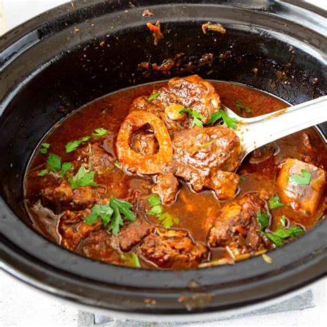 Slow Cooker Veal Shanks - Osso Buco in Tomato Gravy - Veena Azmanov