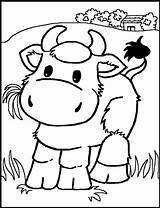 Cow color page sketch template