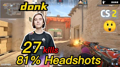 donk CS2 MIRAGE POV - 81%Headshots - 27Kills! - 2 Triples＆2 Quadros ...