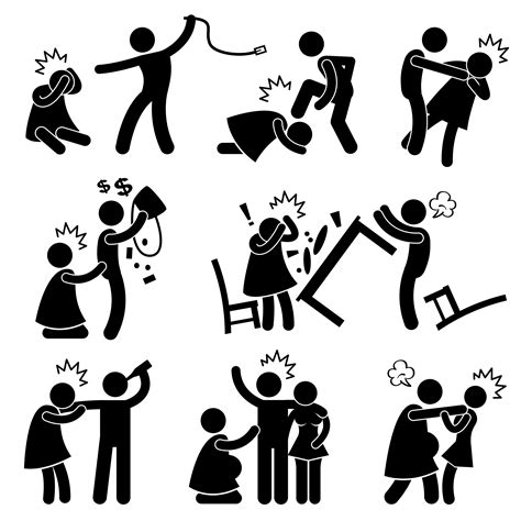 Abusive Husband Helpless Wife Stick Figure Pictogram Icon. - Download Free Vectors, Clipart ...