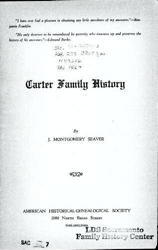 Carter family history