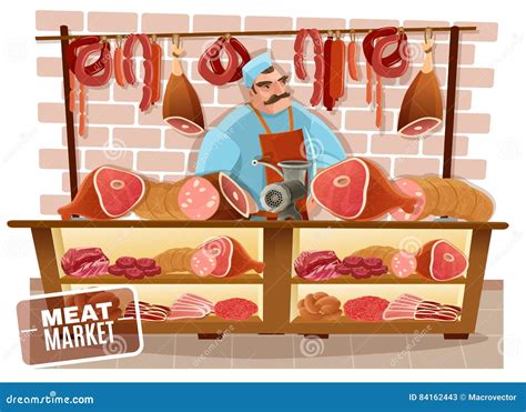 Butcher Cartoon Illustration | CartoonDealer.com #73139840