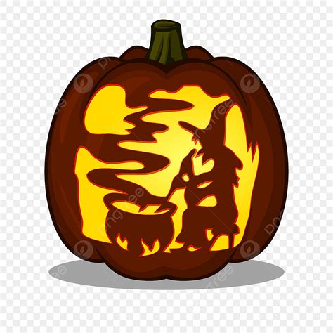 Carved Pumpkins Clipart Transparent PNG Hd, Witch Silhouette Design For Pumpkin Carving Ideas ...