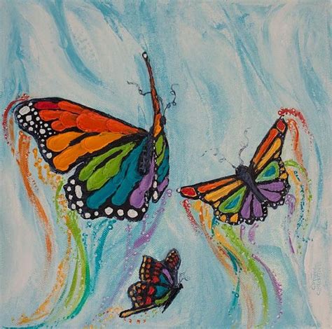 REDUCED 40% ORIGINAL PAINTING Rainbow Butterflies On | Etsy | Rainbow butterflies, Butterfly art ...