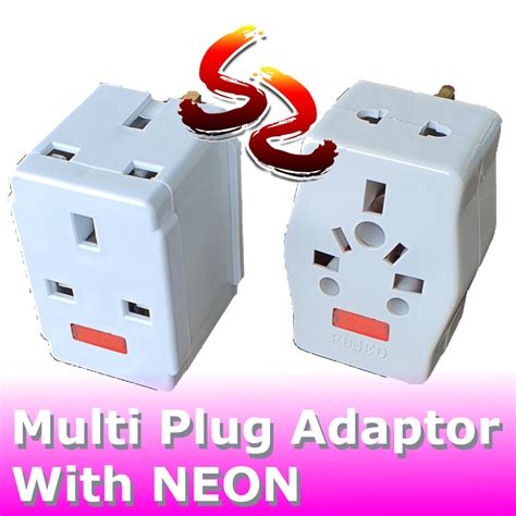 NEON Multi Adaptor Malaysia 13A UK 3 Way SPLITER Adapter 2 Pin 3 Pin Electrical Multi Universal ...