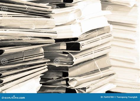 Piles of Paper in the Office. Stock Photo - Image of feature, collection: 76493780