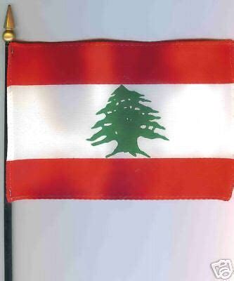 Republic of Lebanon Lubnan 4"x6" Flag on a Pole NEW Historical ...