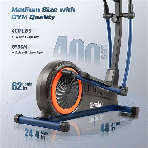 NICEDAY Elliptical Machine, Cross Trainer with Hyper-Quiet Magnetic...