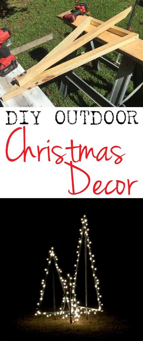 DIY Modern Style Lighted Outdoor Christmas Trees