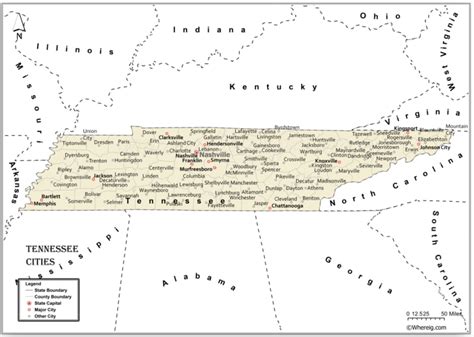 Map of Cities in Tennessee, List of Tennessee Cities by Population ...