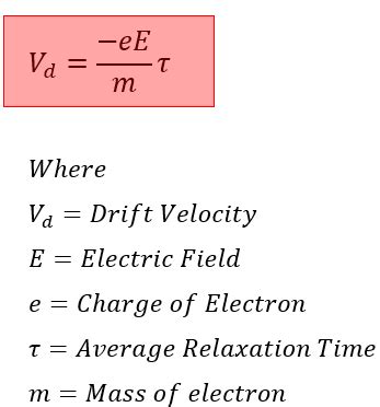 Drift Velocity- Definition, Formula, Examples