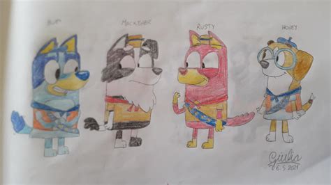 Bluey, Mackenzie, Rusty and Honey as Bean scouts and Squirrel scouts : r/Cartoonity_Toon