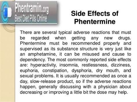 Benefits of phentermine diet pills along with their side effects