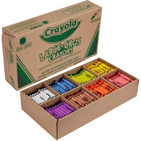 Crayola 8-Color Classpack Crayons - 4" Length - 0.4" Diameter - Red, Blue, Yellow, Orange, Green ...