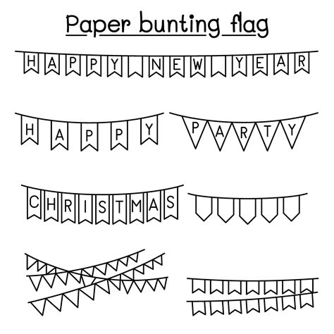 Paper bunting flag vector illustration graphic design 2186582 Vector ...