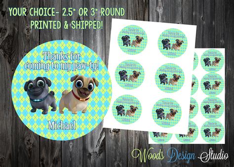 Puppy Dog Pals // Birthday Stickers // Choice of Size // | Etsy