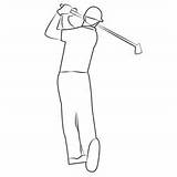 Player Playing Golf Coloring Page For Kids  Free Printable sketch template