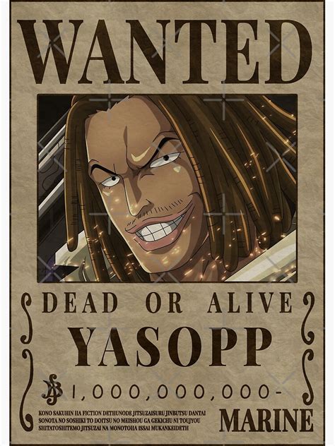 "One Piece Yasopp Bounty Wanted Poster Sniper" Poster for Sale by One Piece Bounty Poster ...