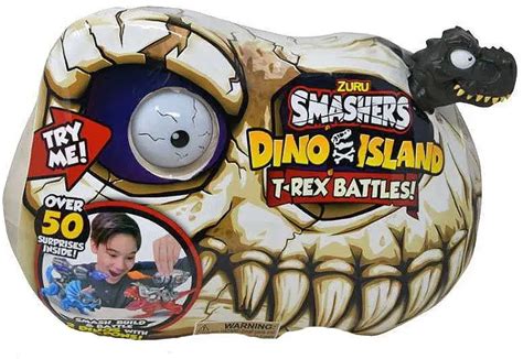 Smashers T-Rex Battles Series 5 Dino Island Black Mystery Pack Over 50 Surprises 2x Battling ...