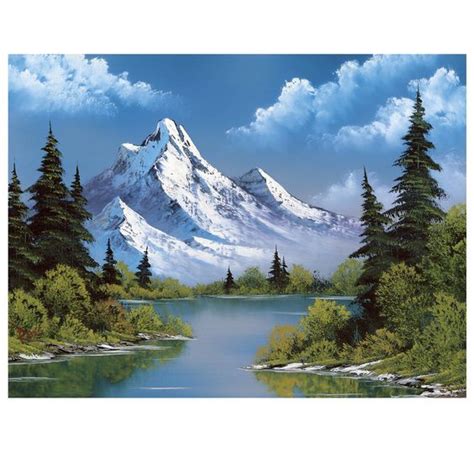 Bob Ross - Mountain Reflections | Mountain landscape painting, Mountain ...