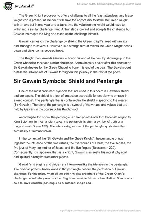 "Sir Gawain and the Green Knight" Analysis: Symbolism | Research Paper Example