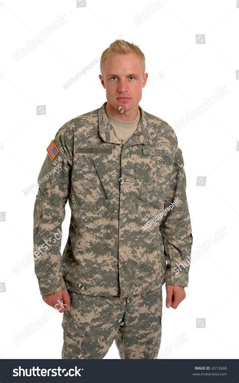 Soldier Standing Combat Fatigues Stock Photo 4313668 - Shutterstock