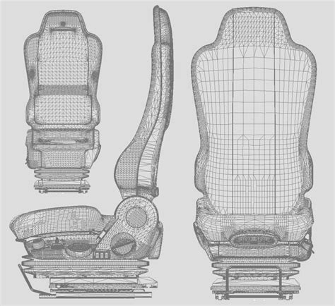 bus seat passenger c4d