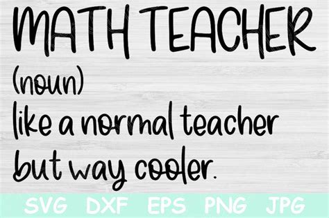 Math Teacher Like A Normal Teacher But Way Cooler Svg, Math Teacher Svg ...