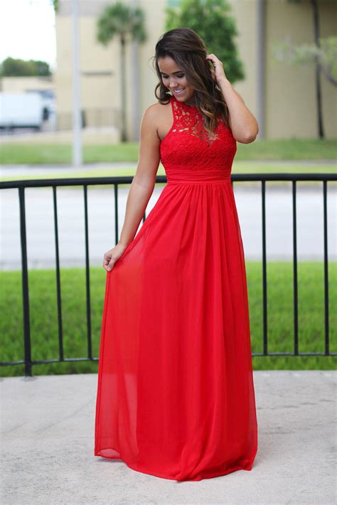 Red Crochet Maxi Dress | Red Bridesmaid Dress | Red Long Dress | Maxi ...