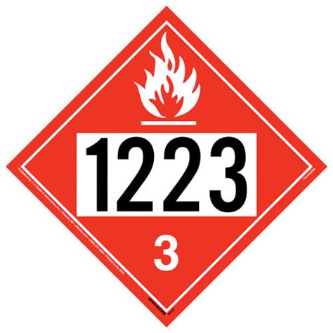 1223 Placard – Class 3 Flammable Liquid – .040″ Polycarbonate (Part ...