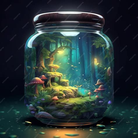 Premium AI Image | Fantasy world in a jar