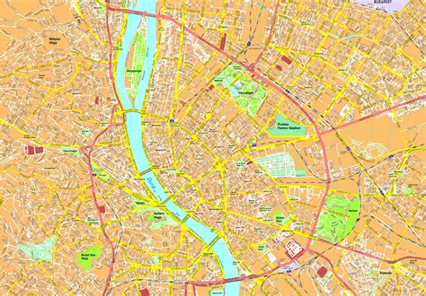 BudapestVector map. Eps Illustrator Map | Vector World Maps