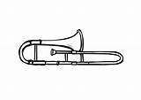 Trombone Coloring Drawing Clipartmag Pages Large Sketch Page sketch template