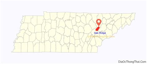 Map of Oak Ridge city, Tennessee