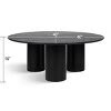 40" Black Drum Coffee Table,round Black Coffee Table Architectural ...