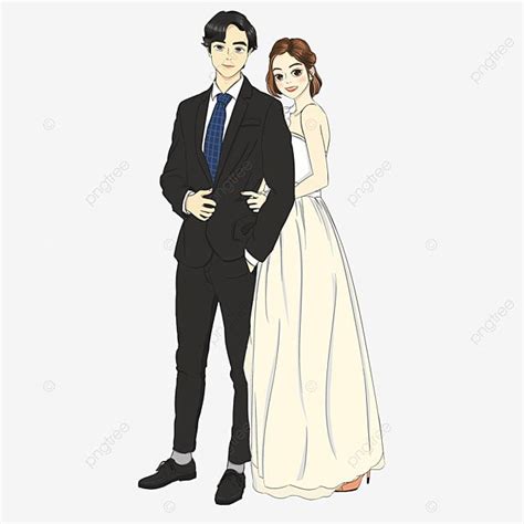 Western Wedding PNG Image, Hand Painted Wedding Wedding Dress Western Wedding Characters, Bride ...