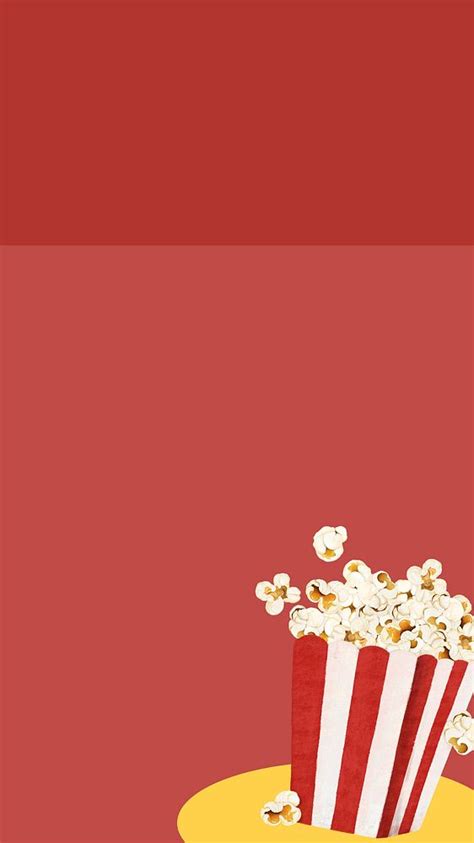 Red popcorn border iPhone wallpaper | Premium Photo - rawpixel