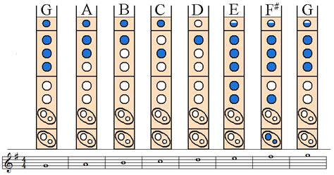 Soprano Recorder Scales: G Major (Diatonic) Scale | Diatonic scale, E ...