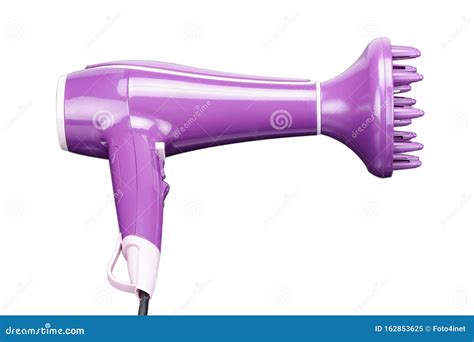 Pink Hair Dryer with Diffuser Isolated on the White Background Stock ...