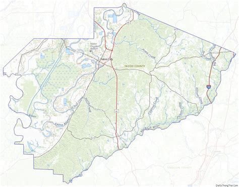 Map of Yazoo County, Mississippi