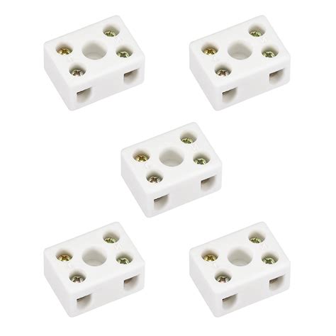 2 Way Ceramics Terminal Blocks High Temp Porcelain Connectors 29.2x21.2x15.2mm for Electrical ...