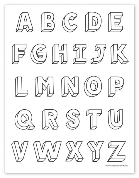 Full Page Printable 3D Letters Template, Spell Kids Names, Nice Words Or Quotes You Want To Display.